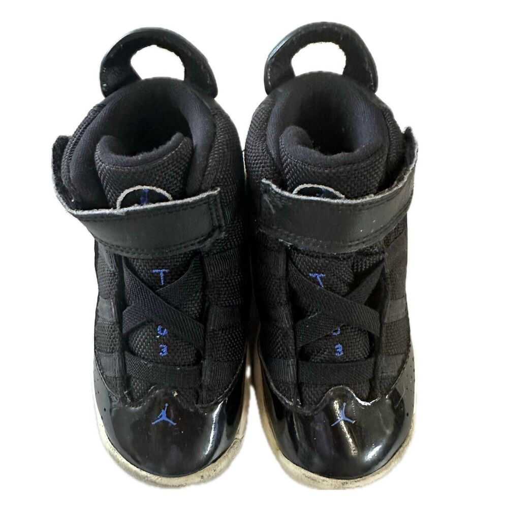 Air Jordan Toddler's Hook Loop Faux Elastic Laces High Tops Basketball Shoes 8C